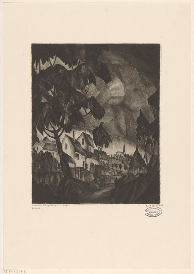 Onweersbui door Lodewijk Schelfhout (signed by artist)