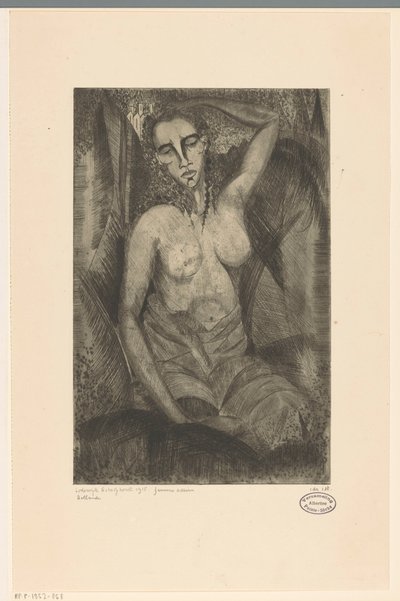 Zittende vrouw door Lodewijk Schelfhout (signed by artist)
