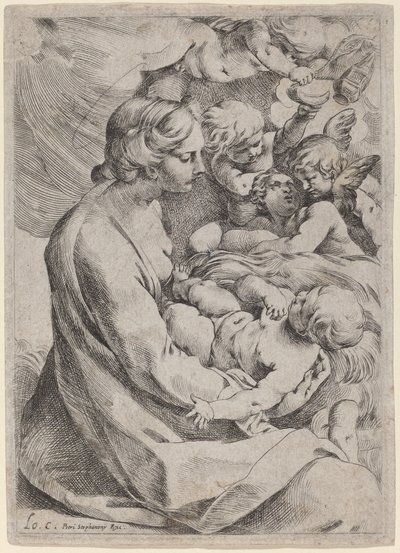 Madonna en Kind met Engelen door Lodovico Carracci