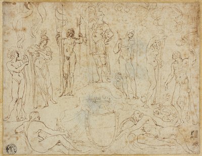 Studie voor een scriptieconclusie gepresenteerd aan de hertog van Mantua door Lodovico Carracci