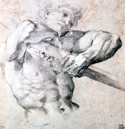 Studie van een figuur, ca. 1575-1619 door Lodovico Carracci
