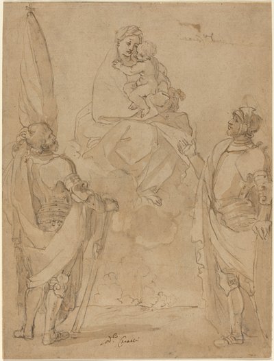 De Maagd en het Kind Verschijnen aan de Heiligen George en William door Lodovico Carracci