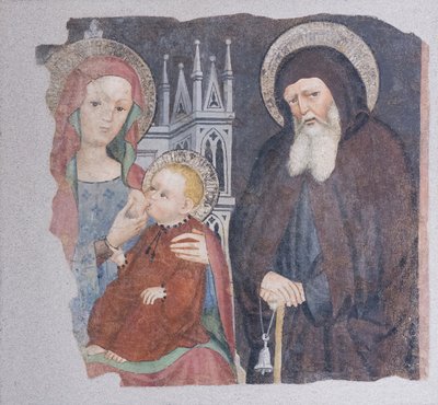 Madonna en Kind en Sint Antonius Abt door Lombard School