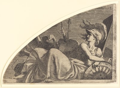Bellona Zittend op Haar Trofeeën door Léon Davent after Francesco Primaticcio
