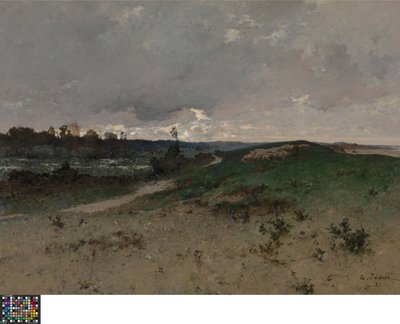 Landschap in de buurt van Saint-Jean-le-Thomas (Normandië) door Leon Germain Pelouse