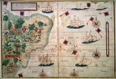 Hydrografische kaart van Brazilië - Manuscript verlicht 