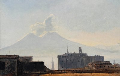 Uitzicht op Napels met de Vesuvius door Léopold Robert
