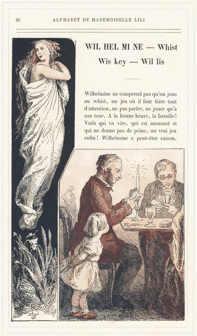 Wilhelmine, Whist, Wiskey, Willis, pagina 36 - Alfabet van juffrouw Lili, door L. Froelich en door een vader (Hetzel zelf). Bibliothèque & Magasin d