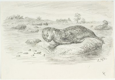 Ontwerp voor De Grote Zeeslang door Lorenz Frølich