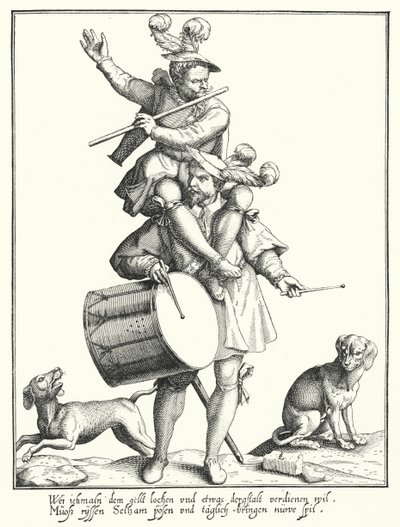 De Trommelaar en de Fluitspeler door Lorenz Strauch