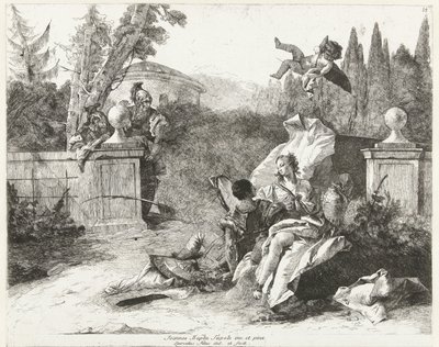 Rinaldo en Armida bespied door Ubaldo en Carlo door Lorenzo Baldissera Tiepolo