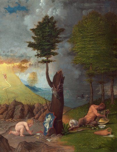 Allegorie van deugd en ondeugd. 1505 door Lorenzo Lotto