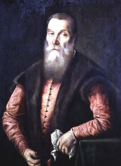 Portret van een Bebaarde Man door Lorenzo Lotto