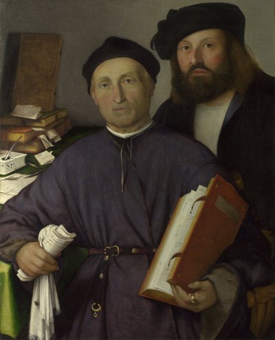 De arts Giovanni Agostino della Torre en zijn zoon, Niccolò door Lorenzo Lotto