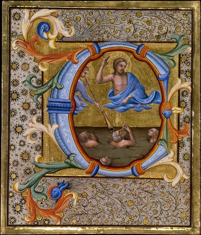 Laatste oordeel in een initiaal C, ca. 1406-7 door Lorenzo Monaco