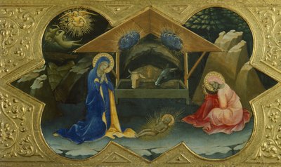 Geboorte van Christus, scène uit predella van Kroning van de Maagd door Lorenzo Monaco