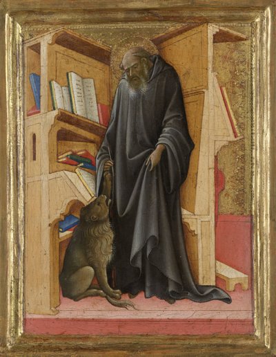 De heilige Hieronymus in zijn studeervertrek door Lorenzo Monaco