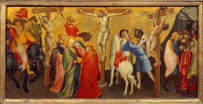 De kruisiging (centrale paneel van de predella van het altaarstuk bestemd voor de Nobili-kapel van de kerk van Santa Maria degli Angeli in Florence) door Lorenzo Monaco