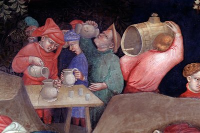 Sint Jan de Doper doopt de menigte in de Jordaan (detail) door Lorenzo Salimbeni