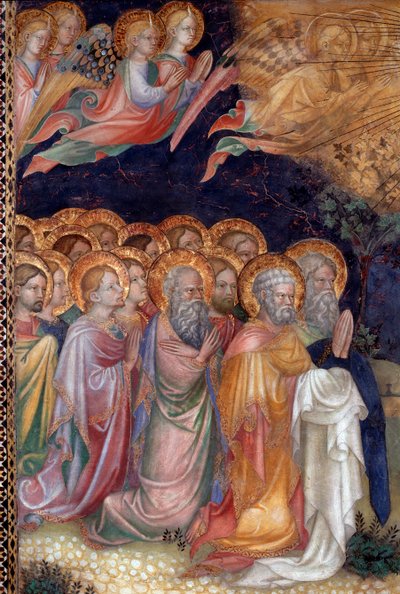 De doop van Jezus door Johannes de Doper (detail) door Lorenzo Salimbeni