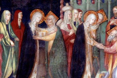 Het bezoek van Maria aan Sint Elisabeth (detail) door Lorenzo Salimbeni