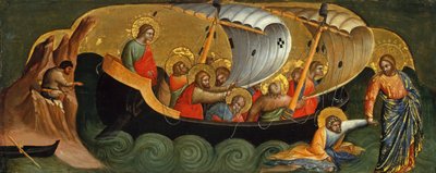 Christus redt Petrus van verdrinking Predella-paneel, ca. 1370 door Lorenzo Veneziano