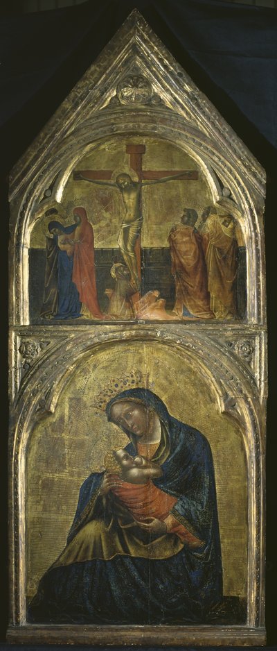 Maagd en Kind met een Kruisiging, c.1360 door Lorenzo Veneziano