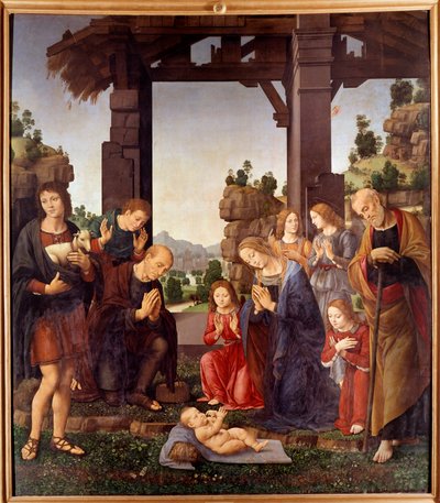 Aanbidding van de herders door Lorenzo di Credi