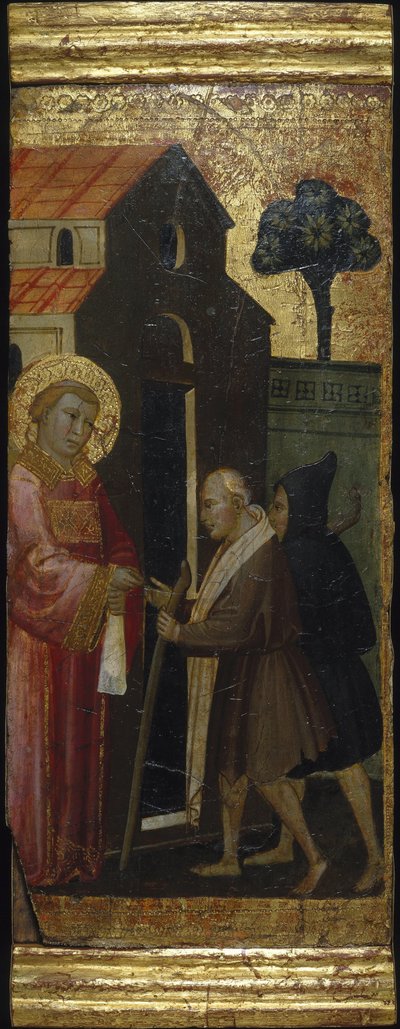 Sint Laurentius Verdeelt Aalmoezen aan de Armen. Scènes uit het Leven van Sint Laurentius, predella, ca 1412 door Lorenzo di Niccolò