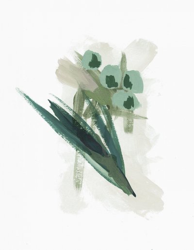 Abstracte groene bloemen door Lori Ann Folz