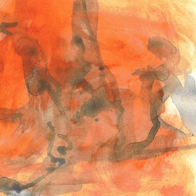 Orange Fluid Abstract door Lori Ann Folz