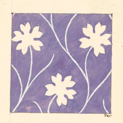 Bloemmotief voor bedrukte textiel door Louis Albert DuBois