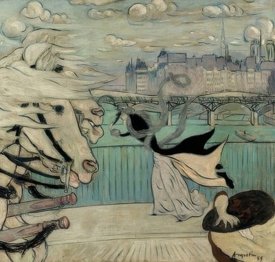 De windstoot op de Seine-brug. 1889 door Louis Anquetin