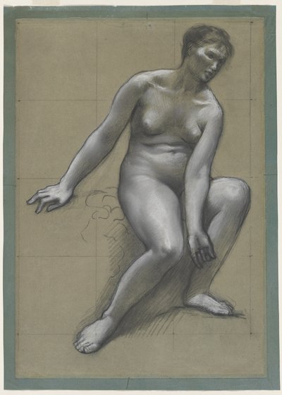 Studie voor de moeder in De vissersfamilie door Louis Antoine Froissart