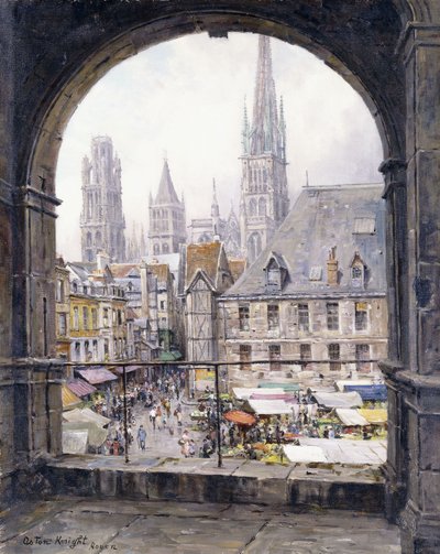 Marktplaats, Rouen door Louis Aston Knight