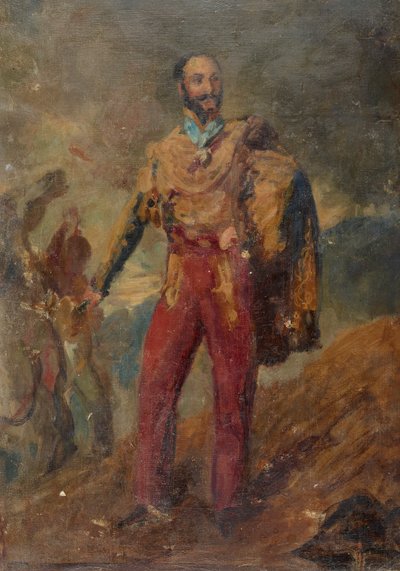 Portretschets van een staande officier door Louis Auguste Baron de Schwiter