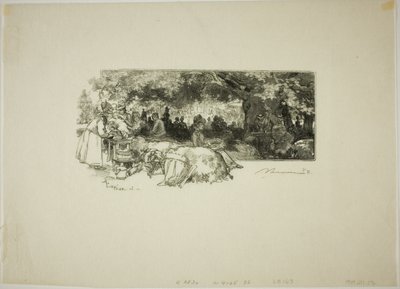 Kantine van moeder Pichard, bij Gorge aux Loups door Louis Auguste Lepère