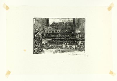 Gipslossers, plaat drie uit Le Long de la Seine et des Boulevards door Louis Auguste Lepère