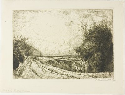 De weg naar Houssoye door Louis Auguste Lepère