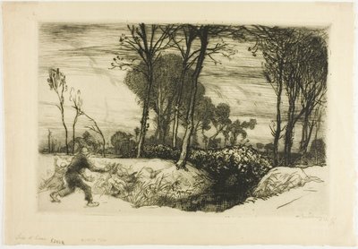 Winteravond door Louis Auguste Lepère