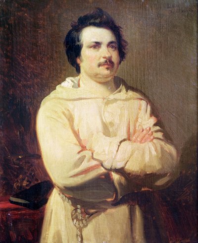 Honore de Balzac in zijn Monnikspij, 1829 door Louis Boulanger