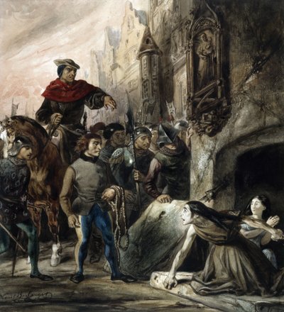 La Esmeralda verdedigd door La Sachette. door Louis Boulanger
