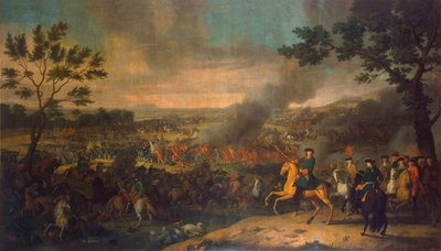 De slag bij Poltava op 27 juni 1709, 1717-1718 door Louis Caravaque