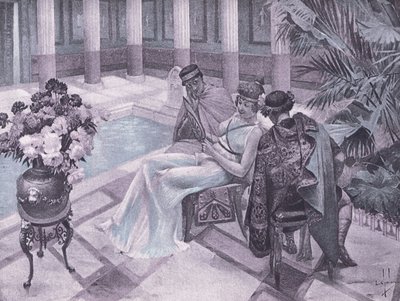 Titus en Gisippus, illustratie uit Decameron van Boccaccio gepubliceerd door Navarre Society 1930