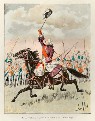 De Chevalier de Levis (Francois Gaston de Levis) bij de Slag om Sainte Foy in 1760 tegen de Engelsen; Eugene Guenin