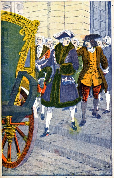 Damiens wacht op het leven van Lodewijk XV door Louis Charles Bombled