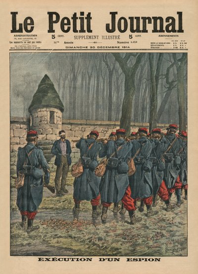 Executie van een spion, voorpagina illustratie uit 