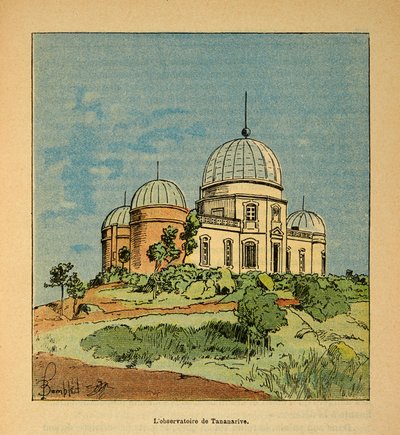 De Oorlog in Madagaskar-Anekdotische Geschiedenis van de Franse Expedities van 1885-1895 door Henri Galli, geïllustreerd door Louis Bombled (1862-1927): Het Observatorium van Tananarive in 1895, Privécollectie door Louis Charles Bombled