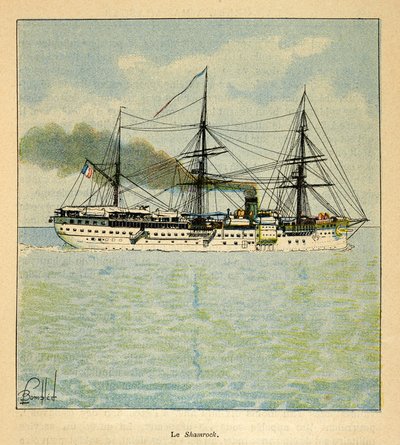 De oorlog in Madagaskar - Anekdotische geschiedenis van de Franse expedities van 1885-1895 door Henri Galli, geïllustreerd door Louis Bombled: Het hospitaalschip de 
