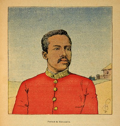 De Oorlog in Madagaskar-Anekdotische Geschiedenis van de Franse Expedities van 1885-1895 door Henri Galli, geïllustreerd door Louis Bombled: Portret van Prins Ramahatra, privécollectie door Louis Charles Bombled